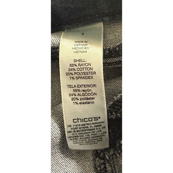 Chico’s Dark Wash Perfect Stretch Jegging Ankle Denim Jeans Pull On Size 1 (8) - Picture 3 of 3